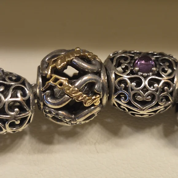 Pandora Silver Bracelet 7 Charms - Picture 4 of 5
